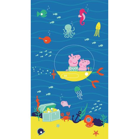 papier peint panoramique Peppa Cochon bleu et jaune - Sanders & Sanders (1/3)