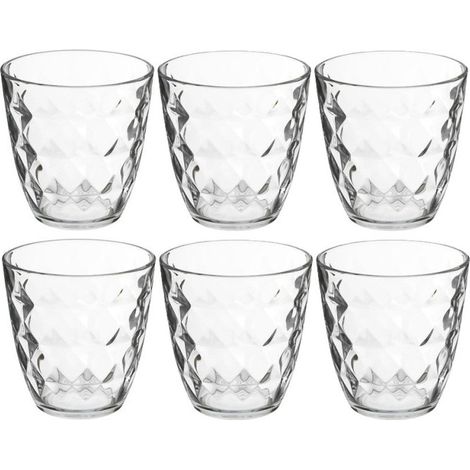 Lots de 6 gobelets en verres 25 cl  Verres à eau martelés  Fabrication Française Empilables  Tous usages - Livraison gratuite (1/2)