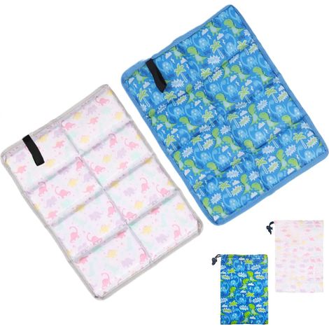 Anyingkai Lot de 2 coussins d'assise d'extérieur pliables, imperméables, avec 2 sacs de rangement, pour aire de jeux, camping, randonnée, pique-nique (couleur E) (1/4)