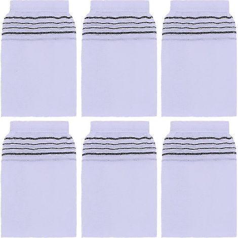 Lot de 10 gants de bain en soie artificielle, moufles de bain portables, gants de toilette épais, serviette de sauna à texture rêche, accessoires de bain pour la maison (blanc)-18.5X13.5CM-White (1/3)