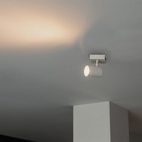 QAZQA jeana - Spot plafond, plafonnier - 1 lumière - L 105 mm - Blanc - Moderne - éclairage intérieur - Salon I Chambre I Cuisine I Salle à manger
