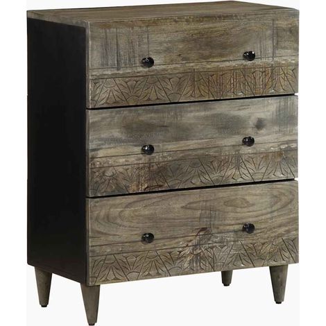 Maison Exclusive - Buffets 2 pcs gris clair 60x33,5x75 cm bois de manguier massif