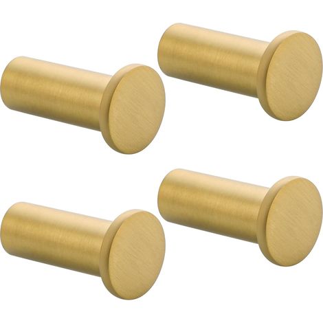 Crochets à Visser Patère Murale Ronde Longueur de 45MM, Muraux en Acier Inoxydable, Robuste pour Salle Bain Chambre Cuisine Entrée, Accroche Serviette, 4 Pcs Doré -'4 Pcs - Ronde Doré (1/5)