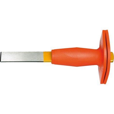 Gedore Meißel, Schlitzmeißel mit Handschutz, Spitzwinkel 60°, Schneide 26 mm breit, 240 mm lang, gehärteter Stahl, 104 HS (1/5)
