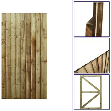 Premier 6ft Feather Edge 90cm Wide Fully Framed Flat Top Gate (1/5)