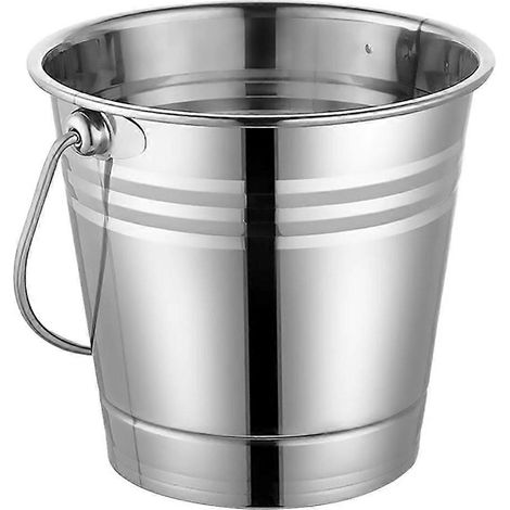 Glacière Eimer Metall compatible avec les bars extérieurs pour réunions de famille, 1,5 L, forme ronde argentée, lot de 1 (1/5)