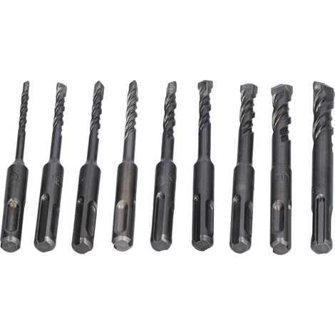 Foret à Béton Carbure pour Perceuse à Percussion, 4‑12mm x 110mm, Set pour Travaux Maçonnerie Lourde (1/5)