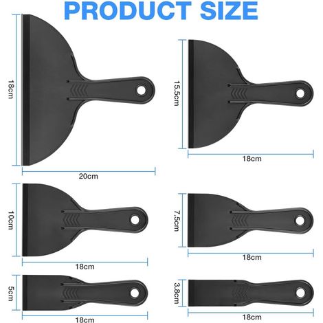 6 Spatules De Peinture En Plastique – Outils De Grattage Et De Lissage – Tomoyuki