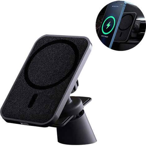 Chargeur Sans Fil Magnétique Pour Voiture - Compatible iPhone 12 12 Pro 12 Pro Max 12 Mini - Support Grille D Aération - 15 W - 1 Pièce (1/5)