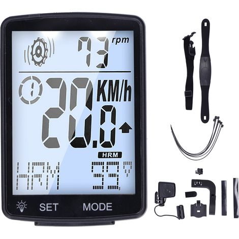 2,8-Zoll-Fahrradcomputer mit großem, hellem LED-Display, Multifunktions-Stoppuhr und Tachometer (weiß)