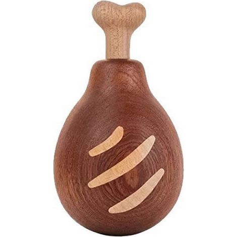 Ouvre-bouteille ludique en forme de cuisse de poulet, en bois magnétique, idéal pour les cuisines et les bars. (1/5)