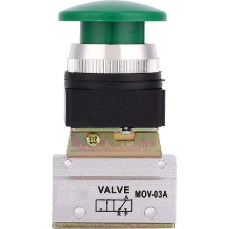 Vanne Pneumatique - G1/8 - Interrupteur À Bouton-Poussoir 2 Positions - Alliage D'Aluminium - Pour Équipements Mécaniques Et Industriels - 1 Pièce (1/5)