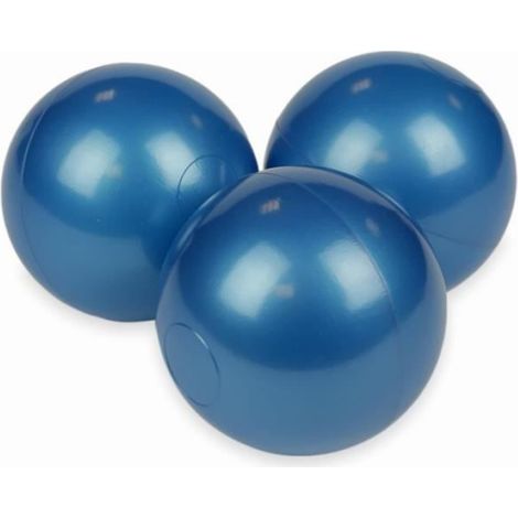 Balles Plastique - Diamètre 7 cm - Pour Piscine Sèche Parc Bébé Jeu Intérieur Extérieur - Bleu Métallique - 50 Pièces