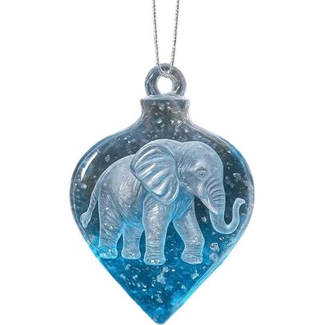 Gradient bleu Elephant décoration, acrylique pendentif pour hiver Wonderland Noël cadeau (1/5)