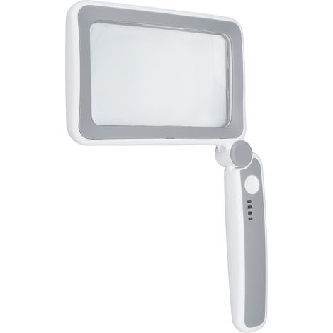 Loupe rectangulaire 4X, 3 modes LED, commande tactile, loupe ergonomique portable pour la lecture des personnes âgées et des parents (1/5)