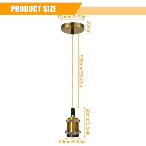Lot De 3 Suspension Luminaire Vintage, Suspensions E27 Vintage Support De Lampe E27 Lampe Suspension Avec Câble 100cm, Luminaire Support Douille Ampoule Pour Éclairage (1/5)