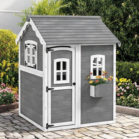 Cabane de jardin pour enfant en tannenholz 110 x 104,5 x 137 cm (1/5)