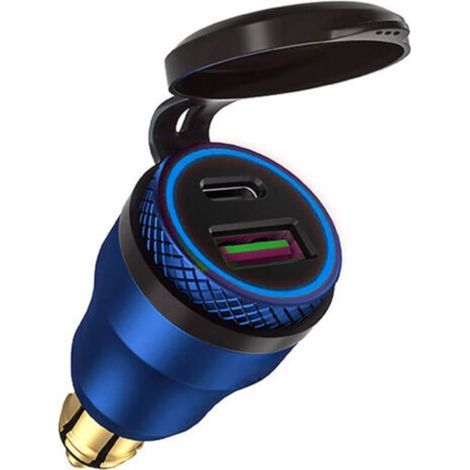 (Coque rouge clair) adaptateur allume-cigare USB moto double prise USB 12V PD 3.0 et QC 3.0 pour BMW Motorrad (1/4)