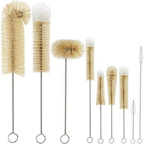 ZOLGINAH Lot de 9 brosses de nettoyage multifonctions pour bouteille de lait, verre à vin, carafe et bec de théière