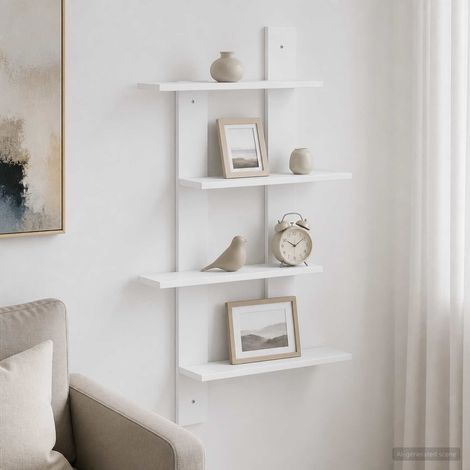 vidaXL Estante de pared Blanco 61 x 13,5 x 105 cm Madera de ingeniería (1/5)