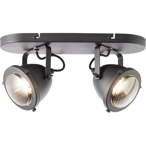 BRILLIANT Lampe, Carmen Spotbalken 2flg schwarz korund, Metall/Glas, 2x PAR51, GU10, 5W,Reflektorlampen (nicht enthalten) (1/4)