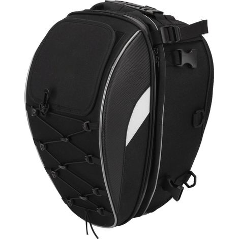 Sacoche arrière moto multifonction imperméable look classique, sac à dos bagages pour casque, adapté aux motos tout-terrain, blanc (1/5)