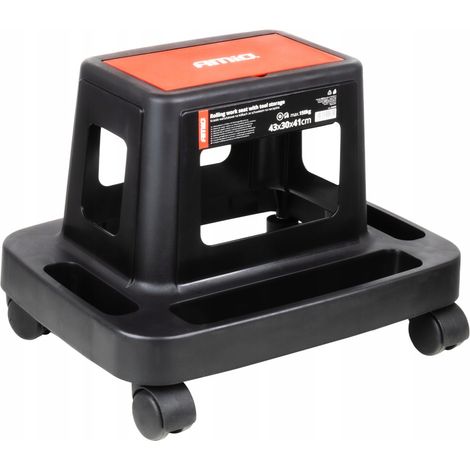 Silla de taller con ruedas y compartimento para herramientas, capacidad de 150 kg, AMIO-04269 (1/5)