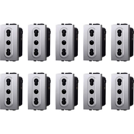gloca Prese Bipasso 2+T 16A Compatibili Living (10, Grigio) (1/4)