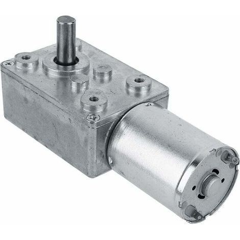 Motorreductor eléctrico reversible de alto par con engranaje helicoidal, 12 V, 62 RPM, color plata. (1/4)