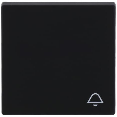 Busch-Jaeger Touche avec impression symbole "Sonnette" pour interrupteur/bouton-poussoir, 1 compartiment noir mat - Plateforme 63 (2520 KI-885), 2CKA001751A3183