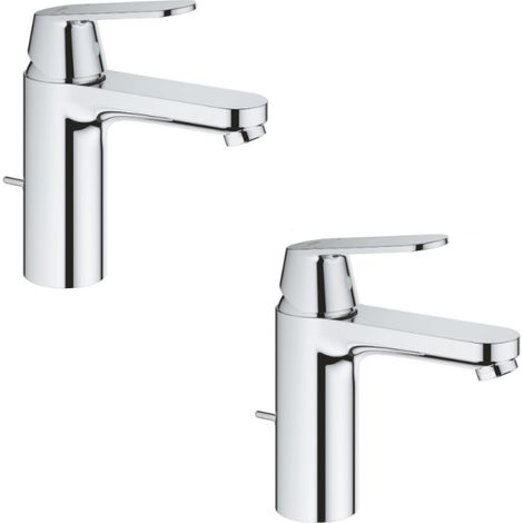 Lot de 2 mitigeurs lavabo GROHE Eurosmart Cosmopolitan S Chromé