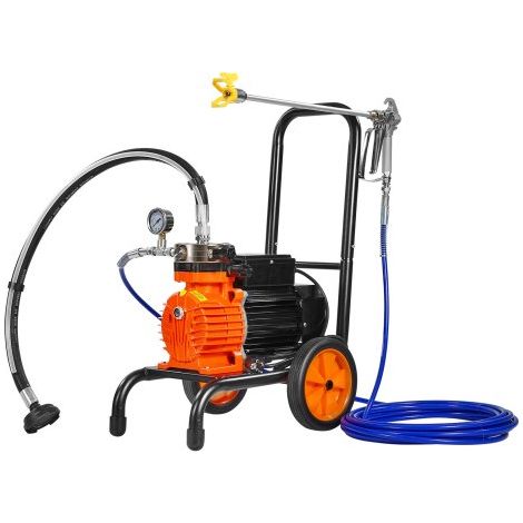 Pulvérisateur sans Air Haute Pression à Membrane, Pistolet de Peinture sur Roulettes 900 W, 1800 PSI, 1,8 L/min, avec Barre d'Extension, pour Peinture Intérieure Extérieure Fournitures Clôtures (1/4)