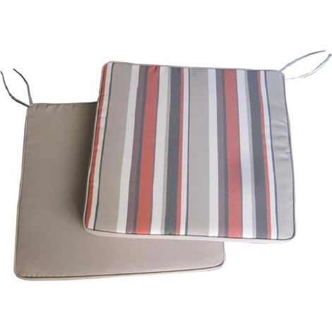 cuscino per sedia da esterno con fantasia a righe ecru 40x40 cm