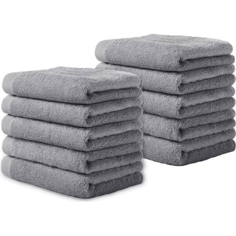 10 Pièces Serviettes, Fibre De Bambou, Absorption Instantanée, Douceur, Cuisine Et Bain (1/5)