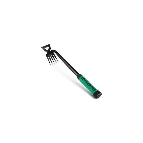 Désherbeur Manuel, 5 Dents Rateau de Désherbag, Râteau de Jardin en Acier Inoxydable Outil de Désherbage avec Long Manche, Outil de Mauvaises Herbes du Jardi Pelouses