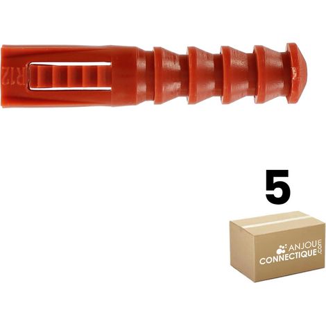 Sachet de 5 chevilles R12 marron multimatériaux sans collerette - Ø12 mm - Longueur 58 mm - RAM