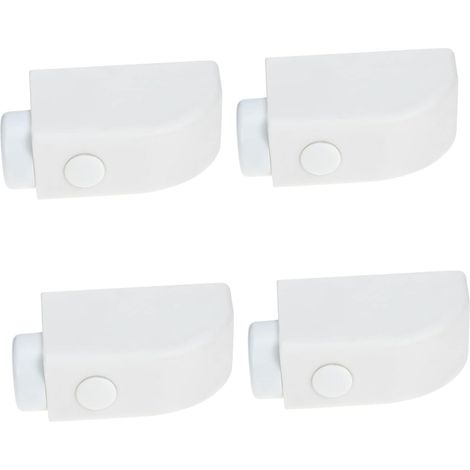 Lot de 4 Bloque Porte Coulissante en Plastique Blanc, Serrure de Sécurité pour Fenêtres Coulissantes, Installation Facile et Protection pour Garçon et Filles (1/5)