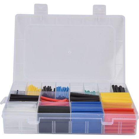 580pcs kit gaine thermorétractable colorée, protection isolation pour câbles électriques, ensemble rétractable multicolore