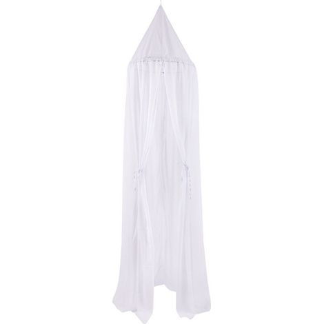 Baldaquin de lit en Matériel en mousseline de soie pour enfant/bébé, moustiquaire de lit pour chambre enfant, pour jeu/lecture, moustiquaire bébé pour fille en blanc, hauteur 240 cm