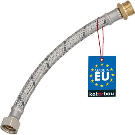 KOTARBAU® Flexible Robinet 3/8" x 3/8" - Flexible Eau - Tuyau Robinet 20 cm - Mâle x Femelle - Rallonge Robinet Cuisine Flexible - Acier Inoxydable - Tuyau Flexible Plomberie (1/4)