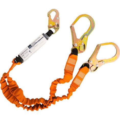 Línea de amarre doble de 140kg con absorbedor y conector automático FP75