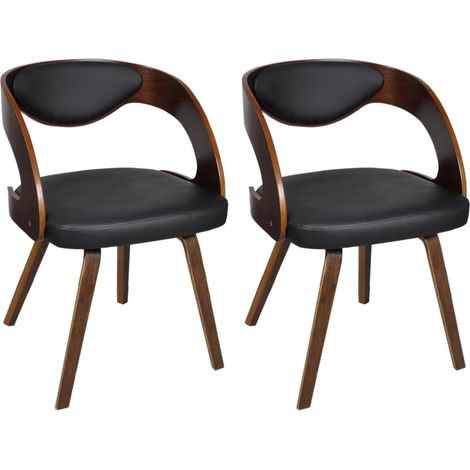 Conjunto de 2 sillas de cocina comedor de diseño moderno sintético marrón CDS020707 (1/5)