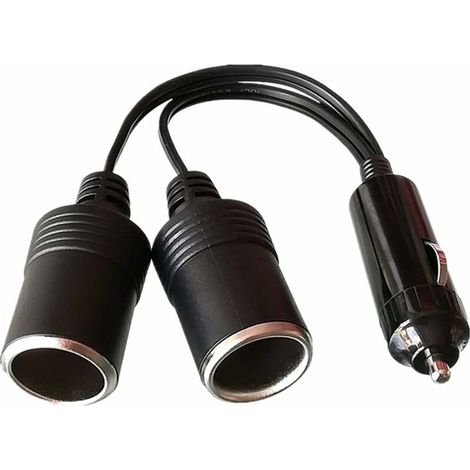 Cavo di prolunga per accendisigari da 1 a 2, presa accendisigari per auto da maschio a femmina, adattatore splitter CC 12V 24V da 1 a 2 con luci LED, spina maschio con fusibile