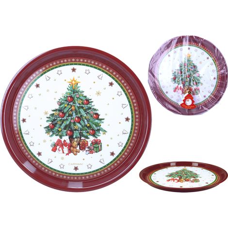 Rutschfestes rundes Weihnachtstablett (1/3)