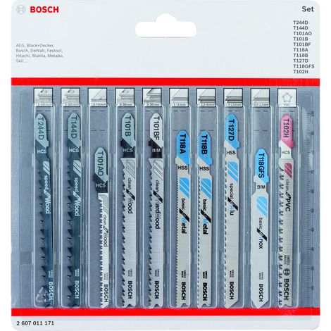Juego de 10 hojas de sierra de calar All in One BOSCH 2607011171 (1/2)