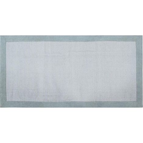 Teppich für den Flur aus perlblauer Baumwolle 60 x 200 cm ASTER