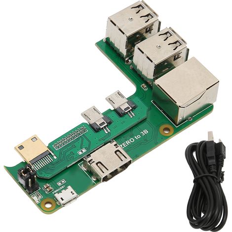 Carte d'extension USB 2.0 et port RJ45 pour Raspberry Pi 2W/3B - Compatible ordinateur (1/5)