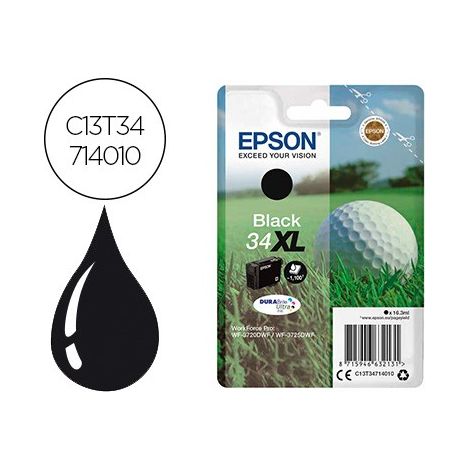 Cartucho Epson 34XL Negro WorkForce PRO WF-3720/25