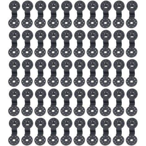 50 pinces de fixation rondes en plastique anti-oiseaux pour toile d'ombrage de serre ou de jardin. (1/5)