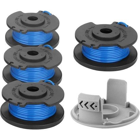 Lot de 4 Bobines + 1 Capuchon pour Débroussailleuse Ryobi ONE+ - RAC124 Fil 1.6mm Compatible 18V 24V 40V RLT2925 RLT1825 OLT1832 (1/5)